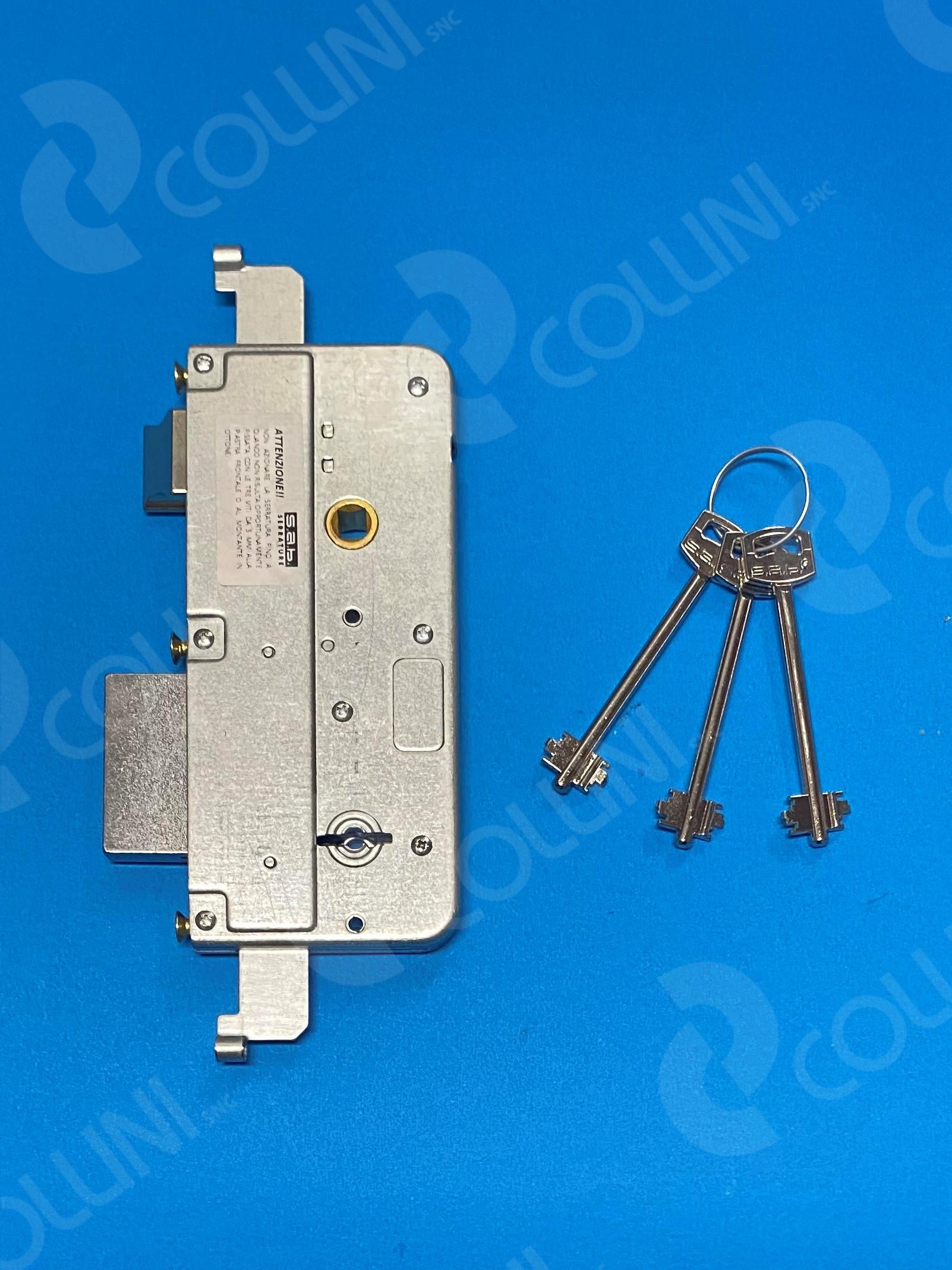 SERRATURA DA INFILARE TIPO PATENT TRIPLICE A DOPPIA MAPPA SENZA FRONTALE