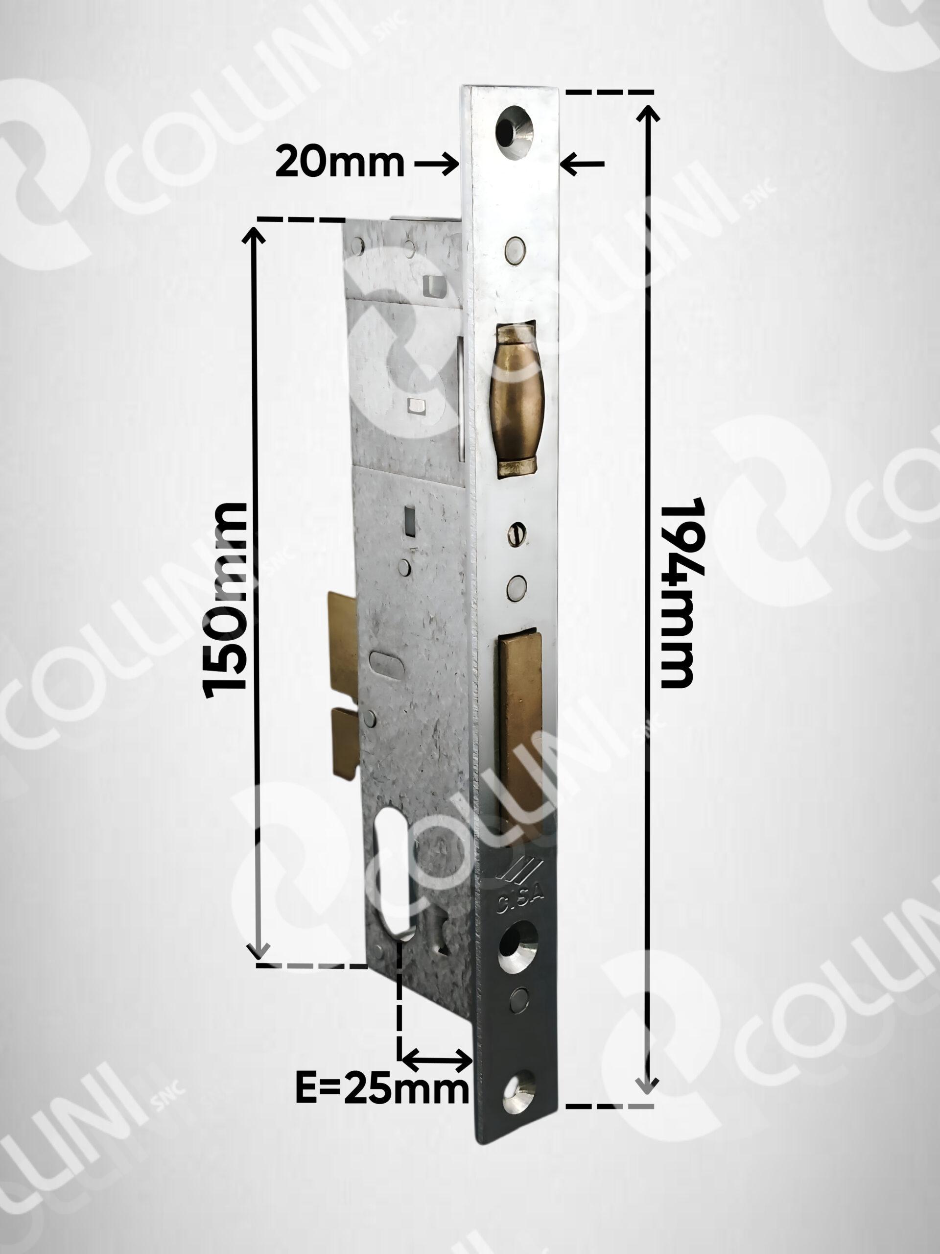 CISA Serratura da infilare a cilindro ovale, per montanti (Catenaccio + Rullo) - immagine 3