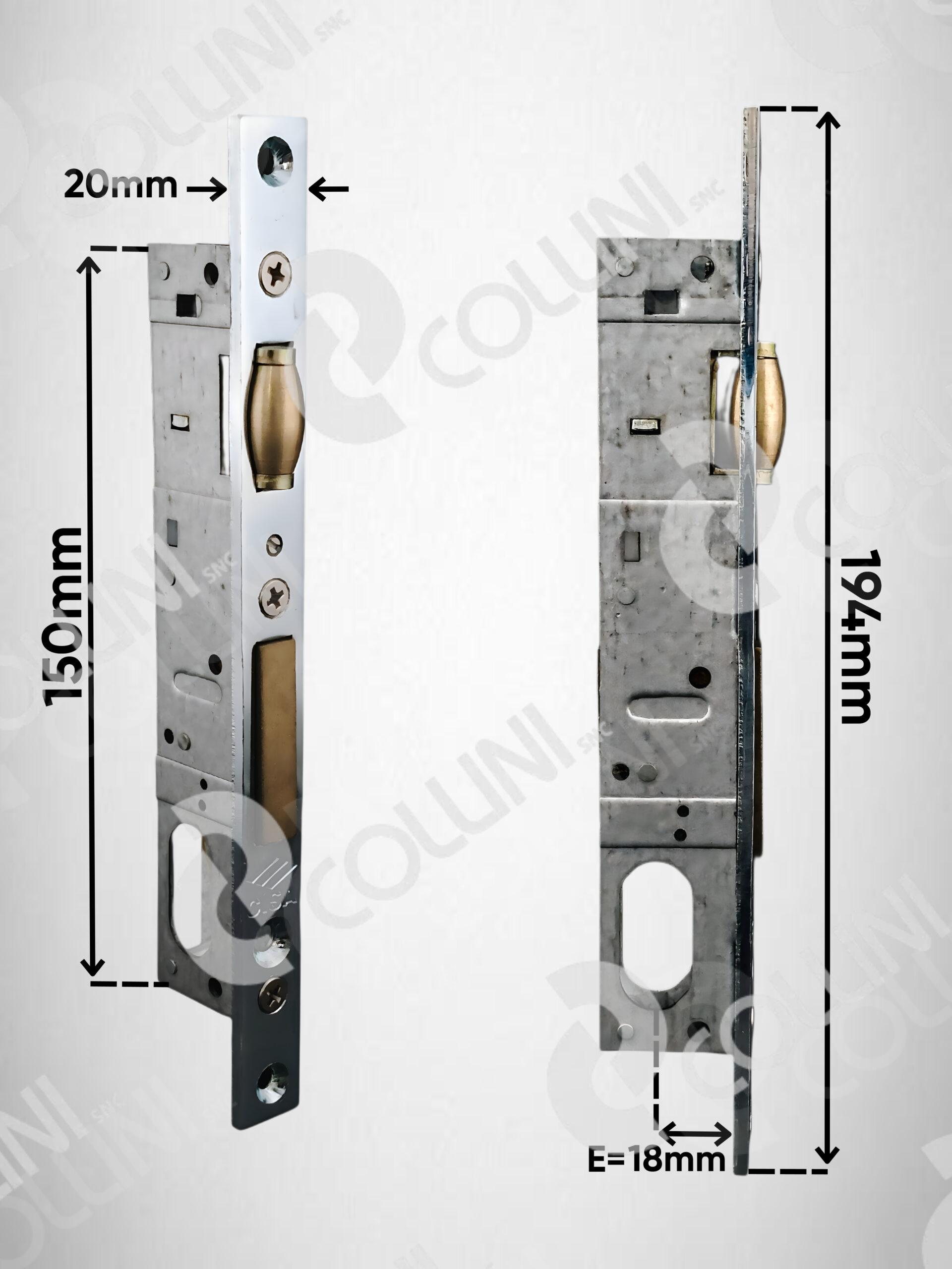 CISA Serratura da infilare a cilindro ovale, per montanti (Catenaccio e Rullo + 1 mandata) - immagine 3
